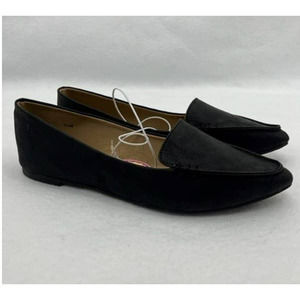 Jellypop Melonie Memory Foam Pointed Toe Slip On Ballet Black Flats